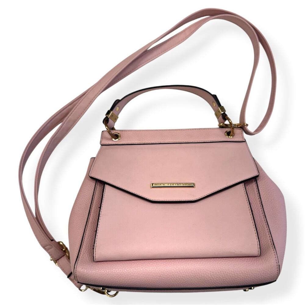 MIA K Collection Blush Pink Satchel Crossbody Purse Gold Hardware